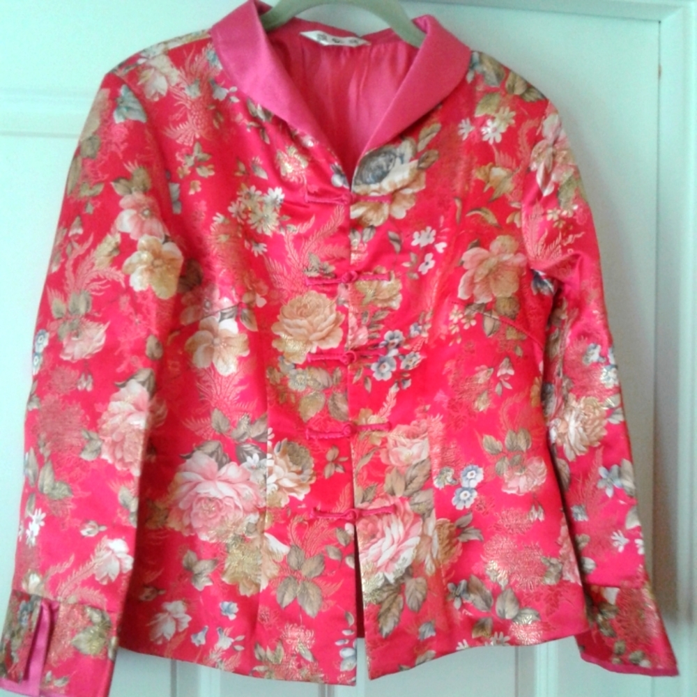 Chinese Brocade silk lined women's jacket.